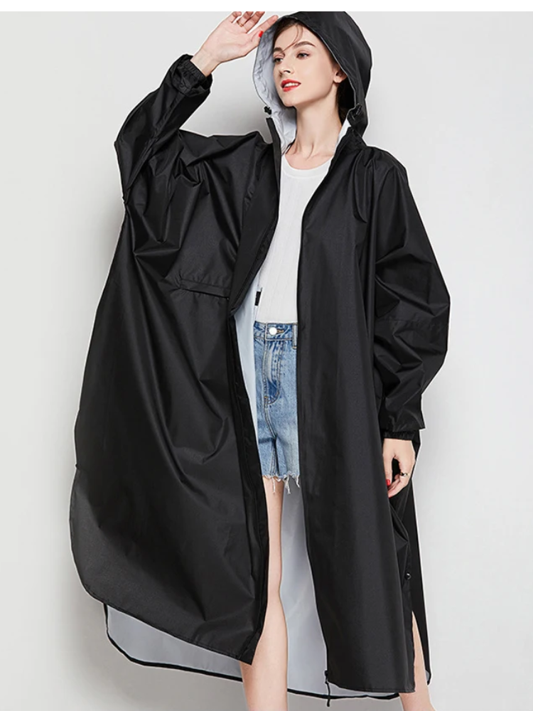 Oversized Dames Regenjas met Capuchon, Lichtgewicht Waterdichte Jas | Yuki