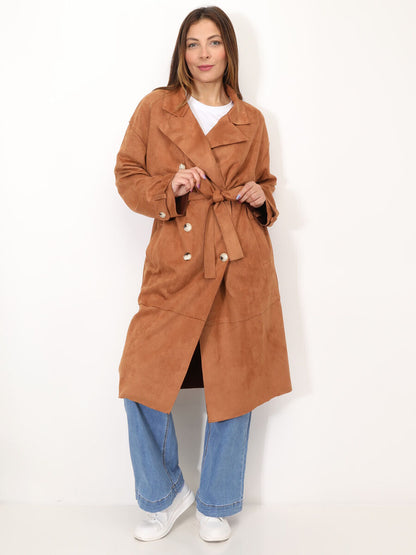 Elegante suède trenchcoat voor dames | Berber