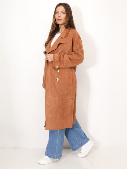 Elegante suède trenchcoat voor dames | Berber