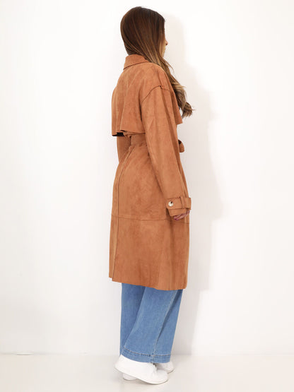 Elegante suède trenchcoat voor dames | Berber