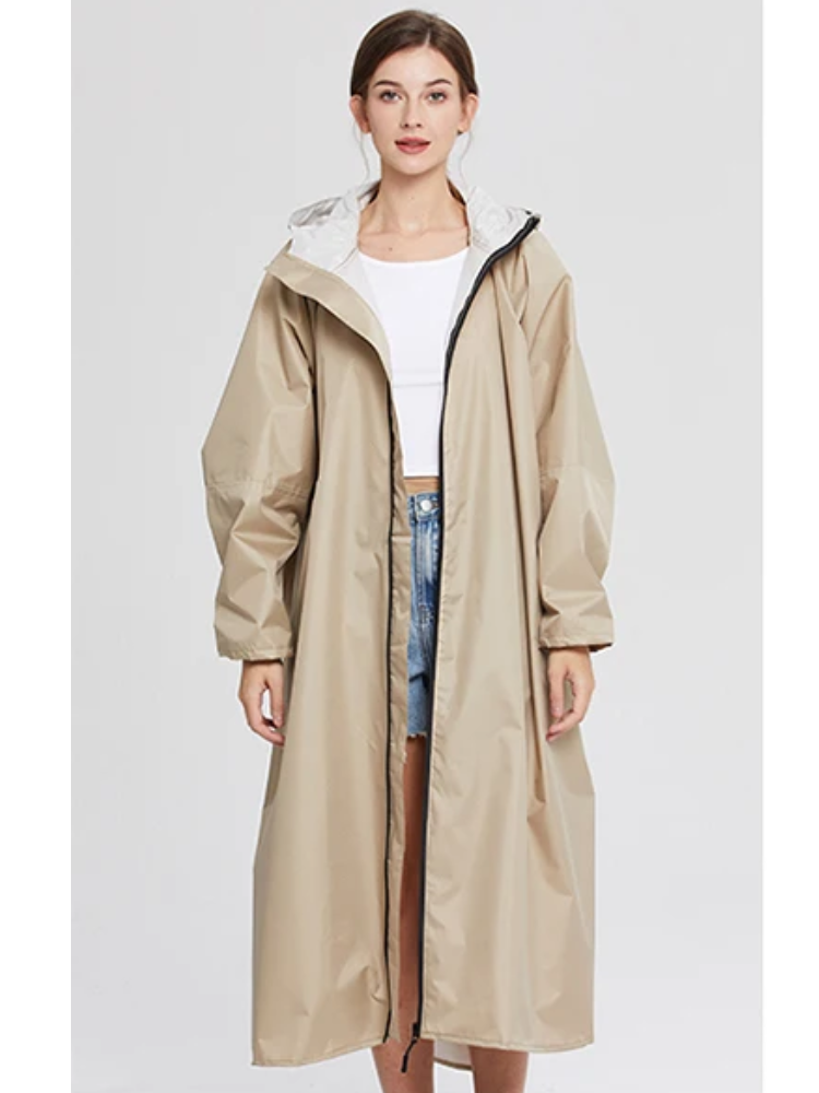 Oversized Dames Regenjas met Capuchon, Lichtgewicht Waterdichte Jas | Yuki