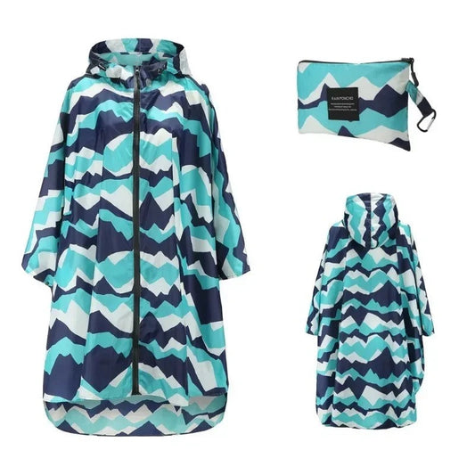 Poncho met geometrische grafische print | Kim