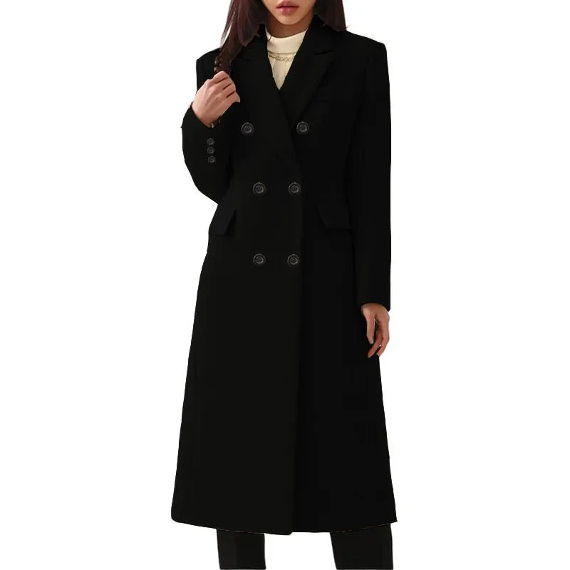 Vintage stijl winter dames trenchcoat | Zierien