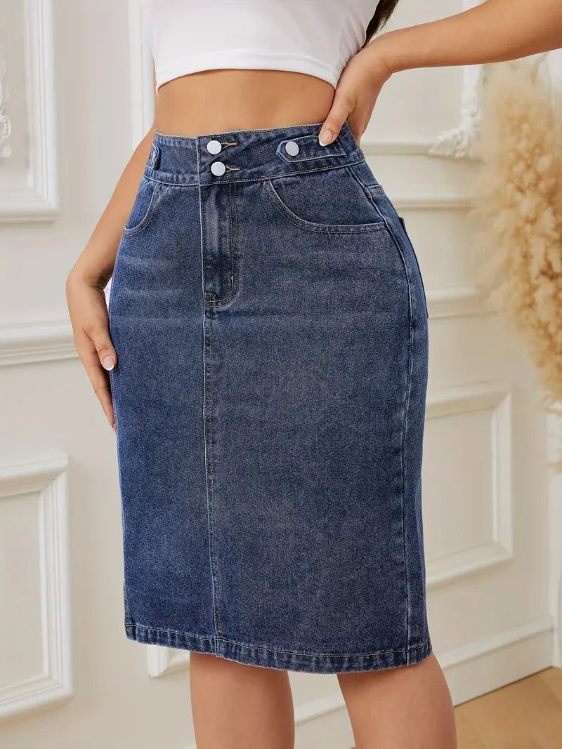 Casual jeansrok met hoge taille | Lea