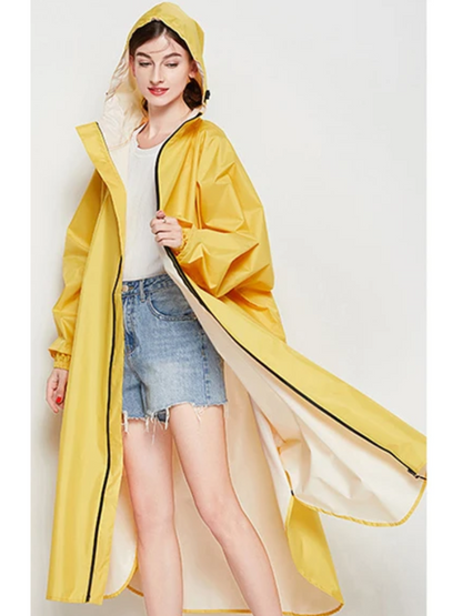 Oversized Dames Regenjas met Capuchon, Lichtgewicht Waterdichte Jas | Yuki