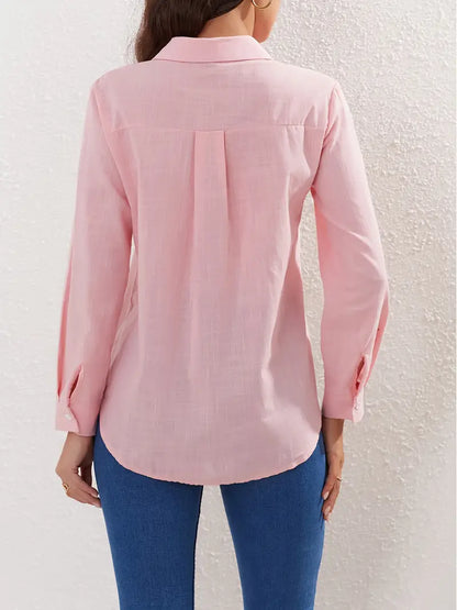 Casual blouse met lange mouwen en knoopsluiting | Charlotte