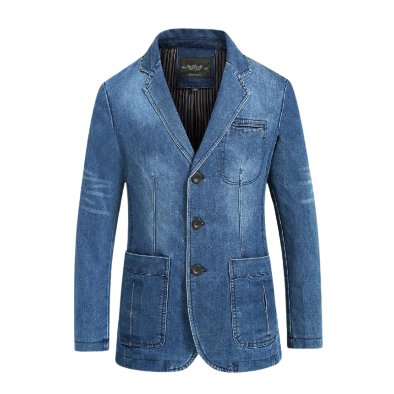 Herenblazer denim katoen | Owen