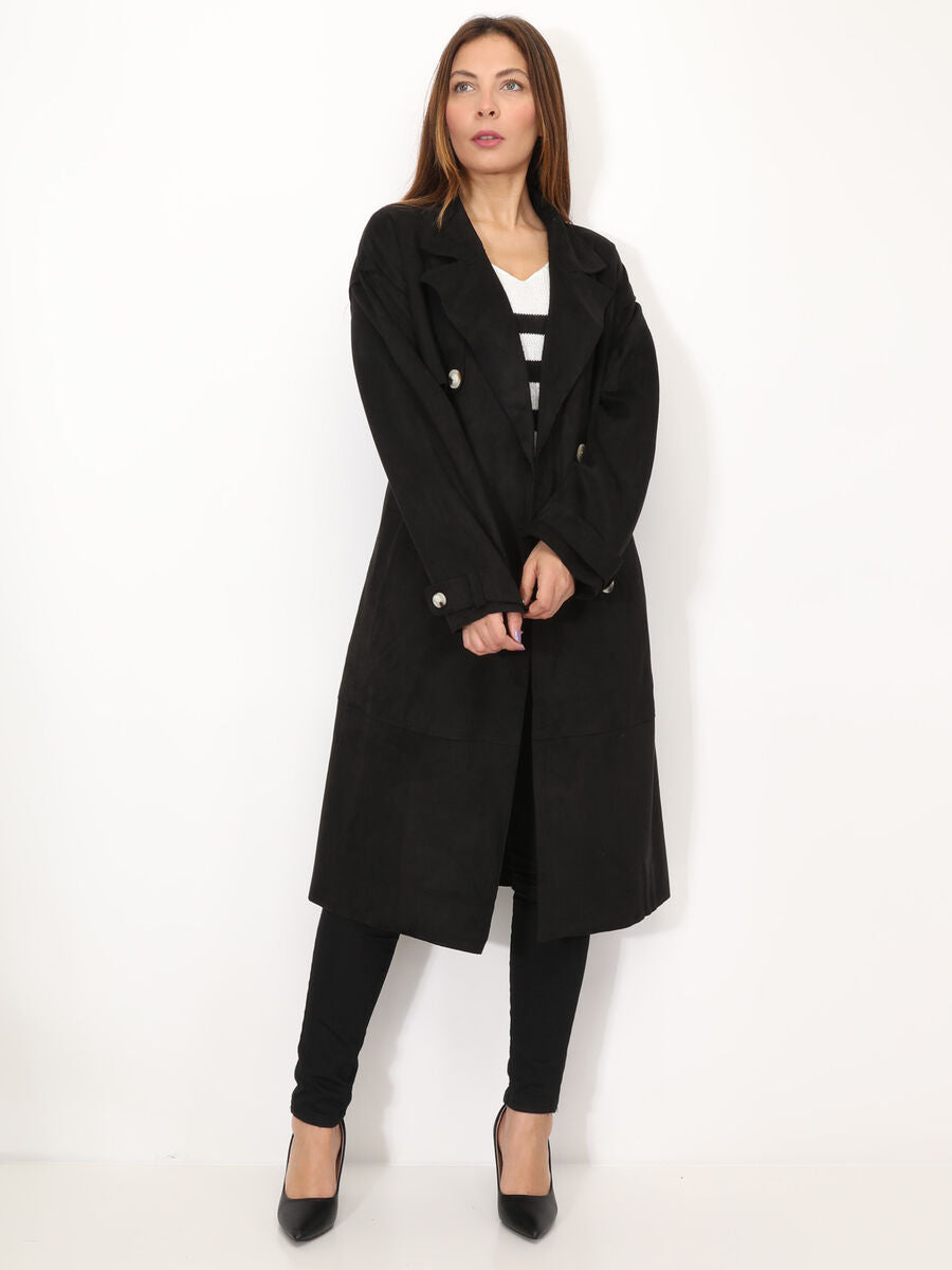 Elegante suède trenchcoat voor dames | Berber