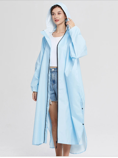 Oversized Dames Regenjas met Capuchon, Lichtgewicht Waterdichte Jas | Yuki