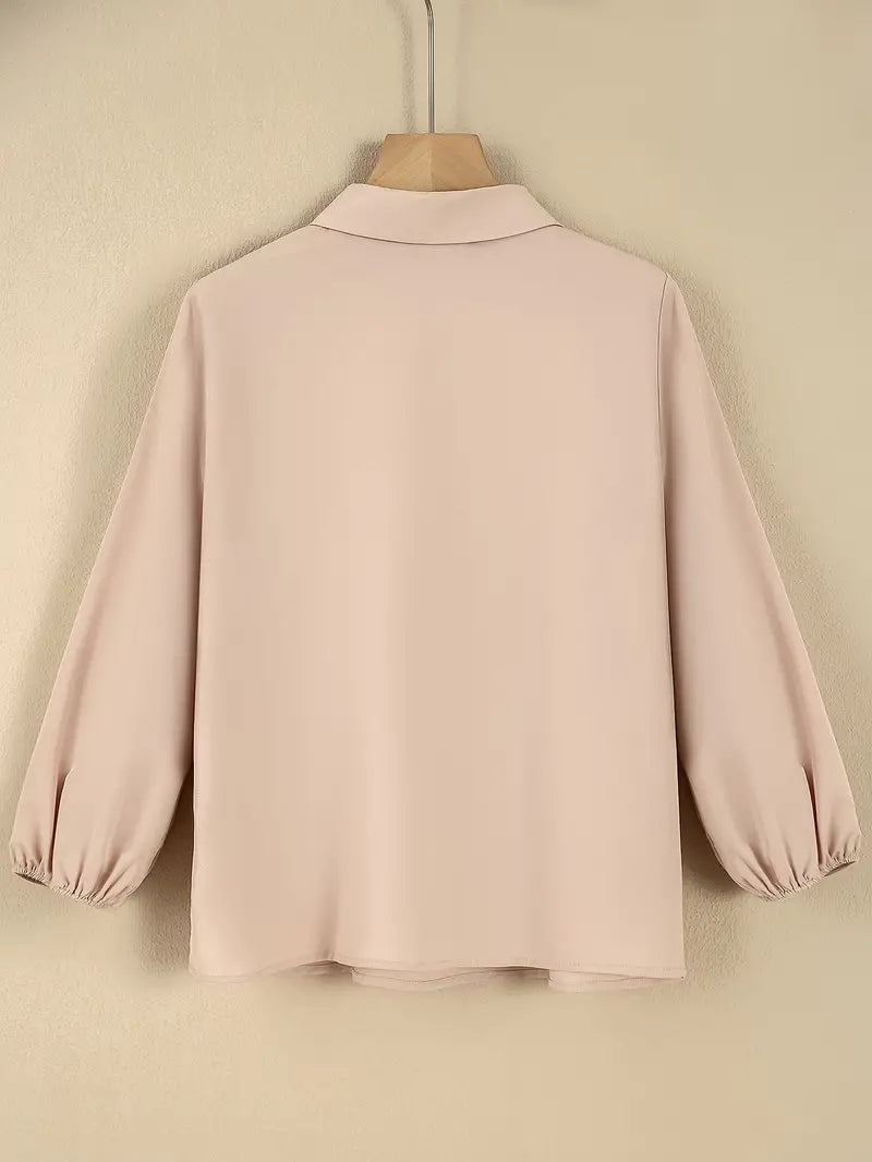 Alledaagse blouse met lange mouwen en ritssluiting | Greta