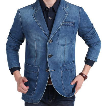 Herenblazer denim katoen | Owen