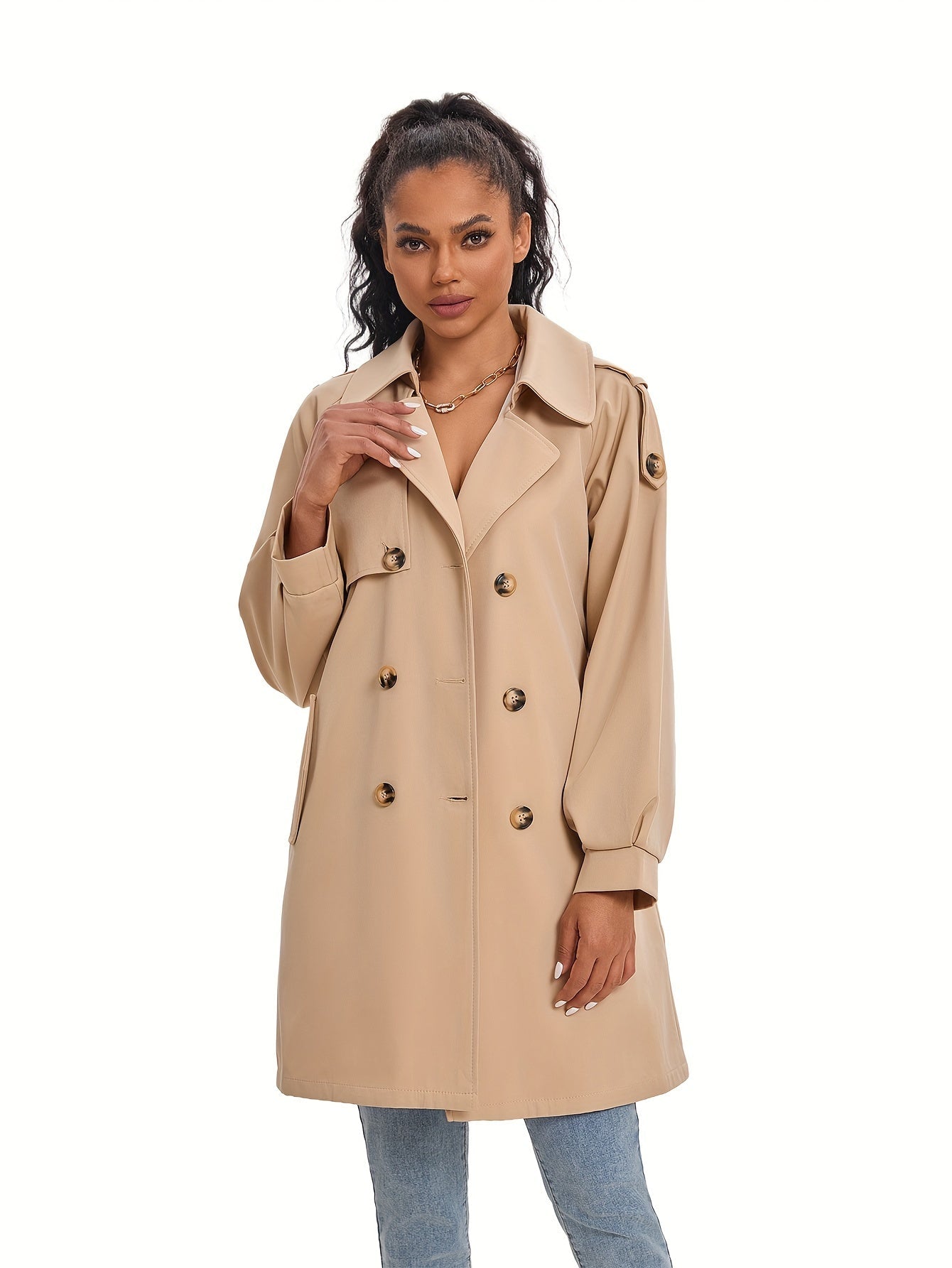 Klassieke lange trenchcoat voor dames | Leonie