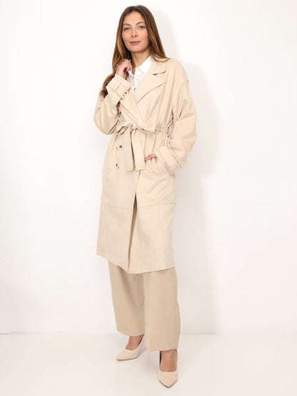 Elegante suède trenchcoat voor dames | Berber