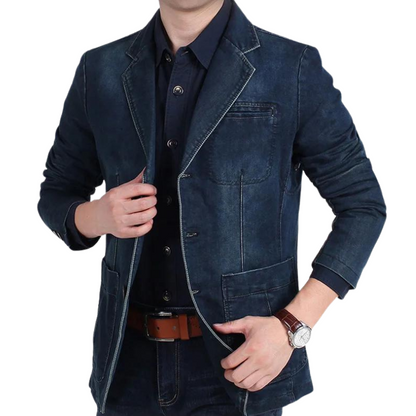 Herenblazer denim katoen | Owen