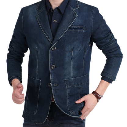 Herenblazer denim katoen | Owen