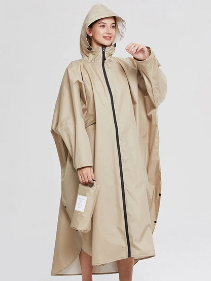 Oversized Dames Regenjas met Capuchon, Lichtgewicht Waterdichte Jas | Yuki