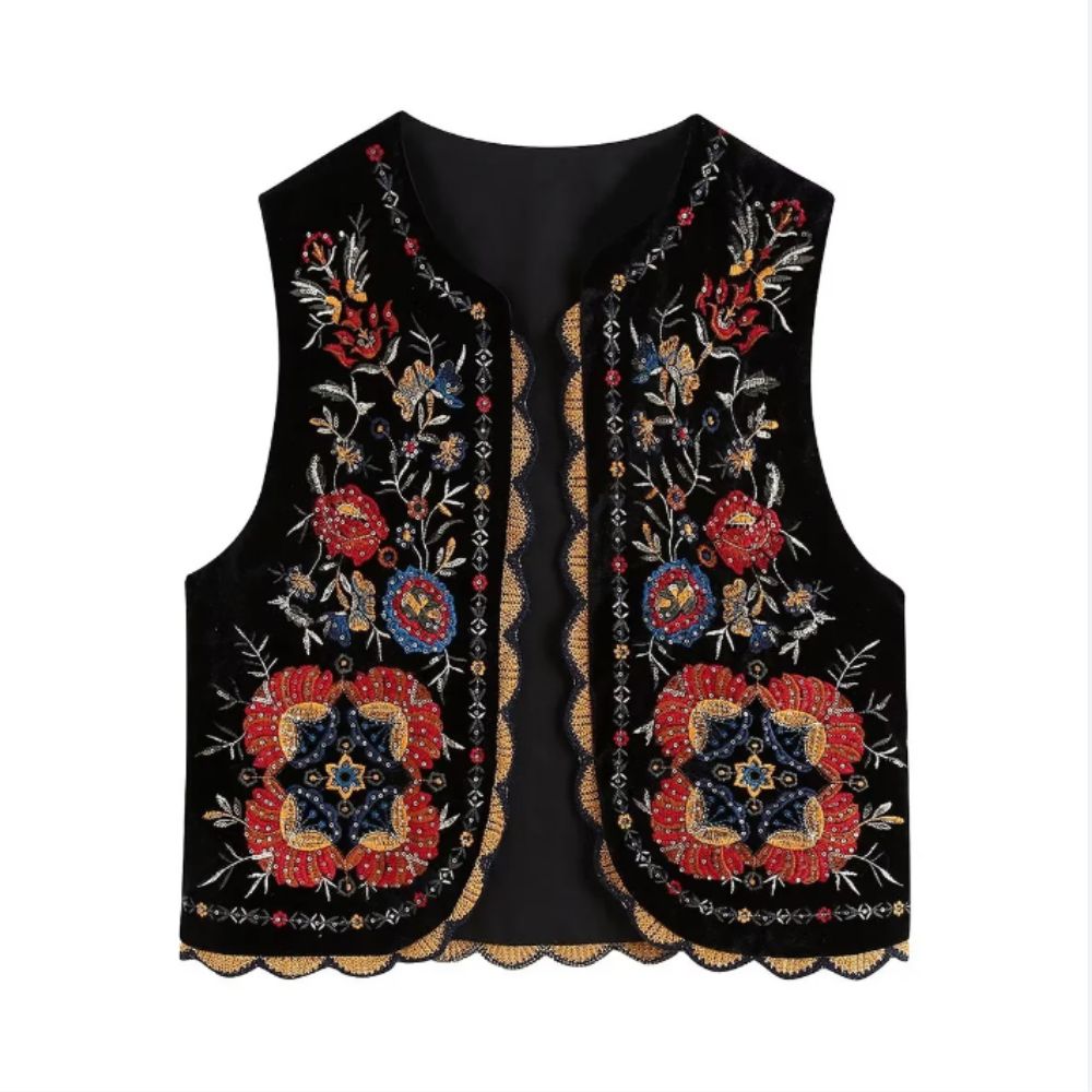 Gebloemd patchwork zomervest | Ether