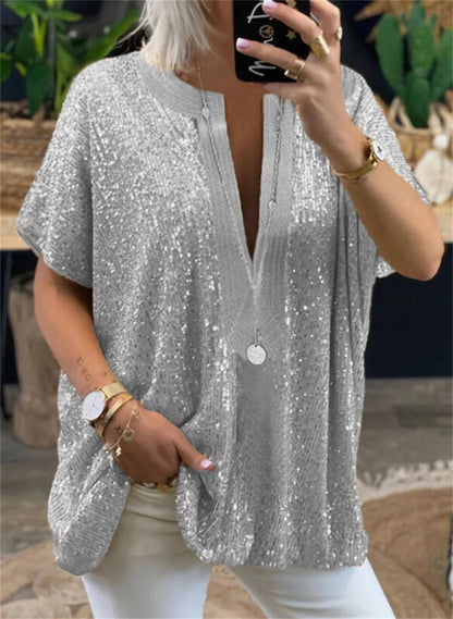 Blouse met glitters | Mathilde