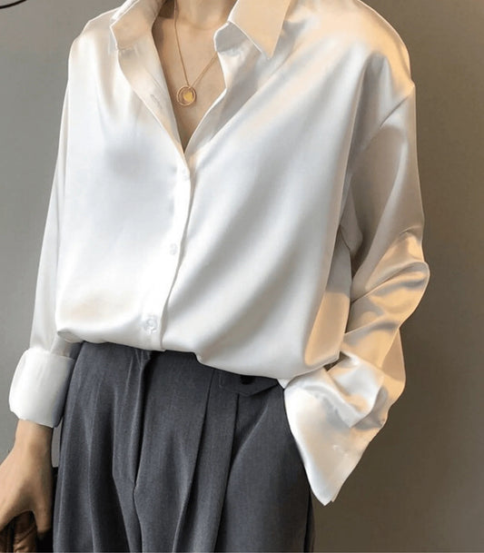 Elegante satijnen zijden blouse | Irah