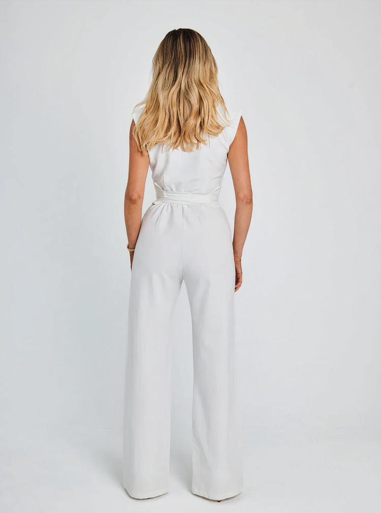 Stijlvolle wijd uitgesneden jumpsuit | Klea