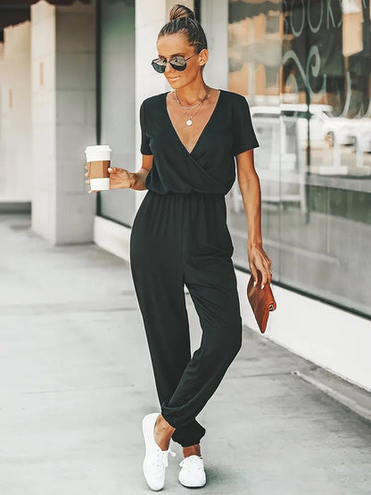 Casual jumpsuit met korte mouwen | Maggie