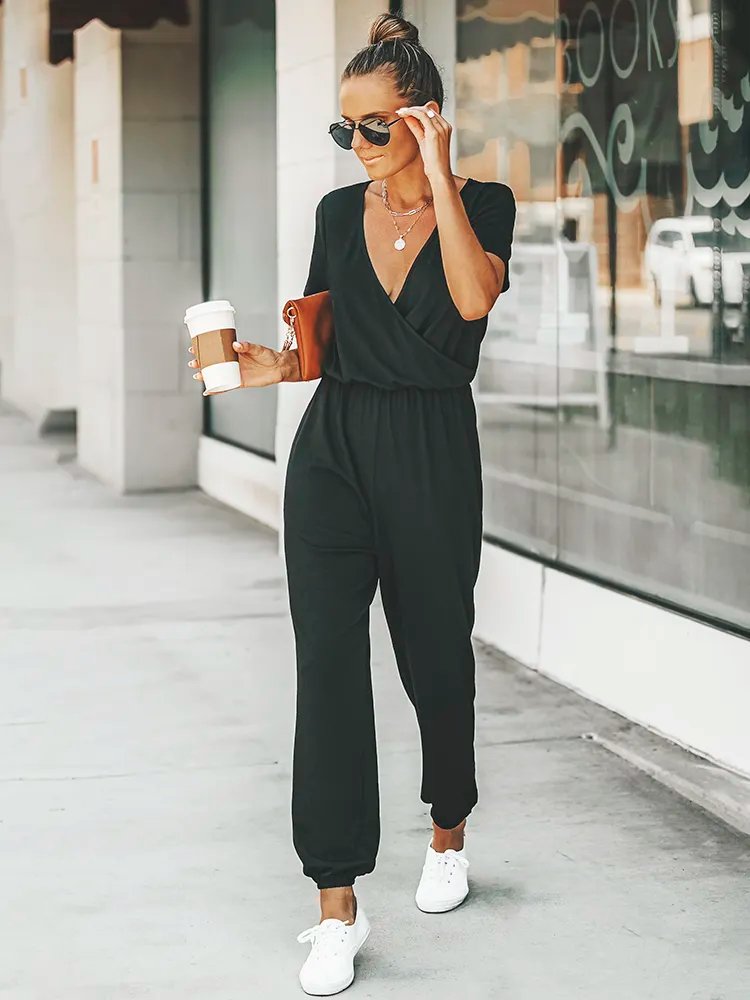 Casual jumpsuit met korte mouwen | Maggie