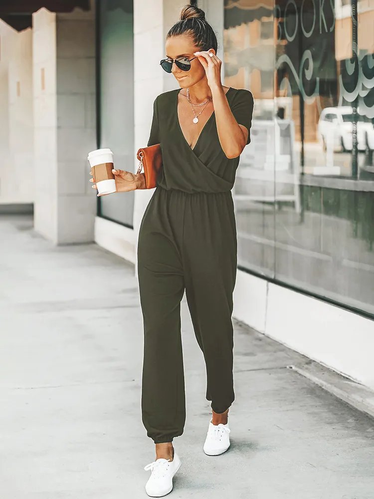 Casual jumpsuit met korte mouwen | Maggie