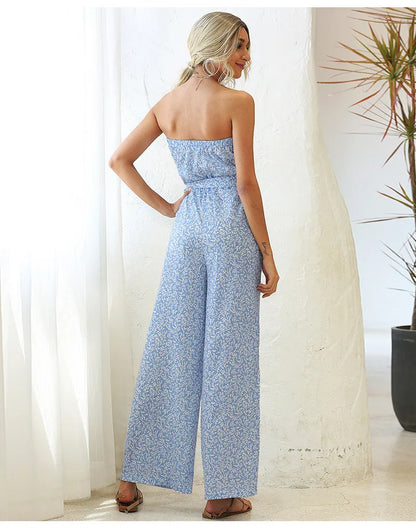 Mouwloze jumpsuit met riem | Corrina