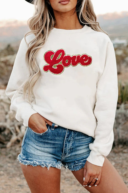 Liefde Geborduurd Sweatshirt | Nexie