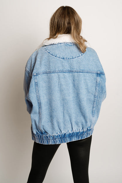 Denim fleece winterjas voor dames | Lilou