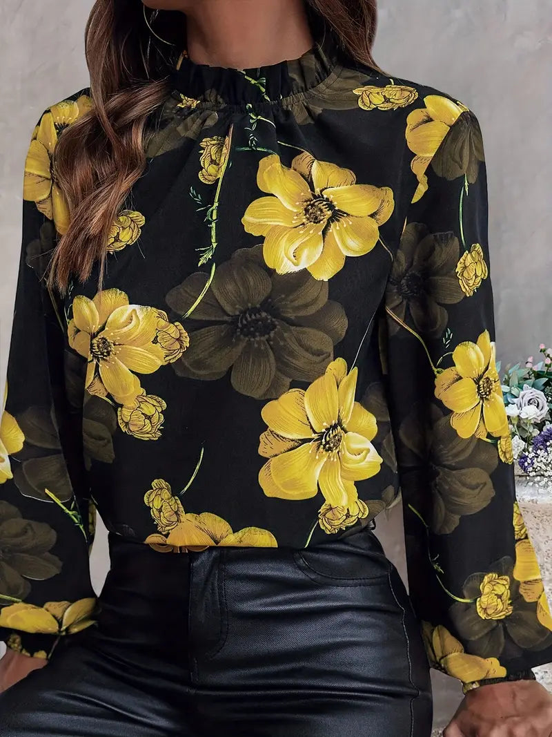 Damesblouse met bloemenprint en lange mouwen | Christine