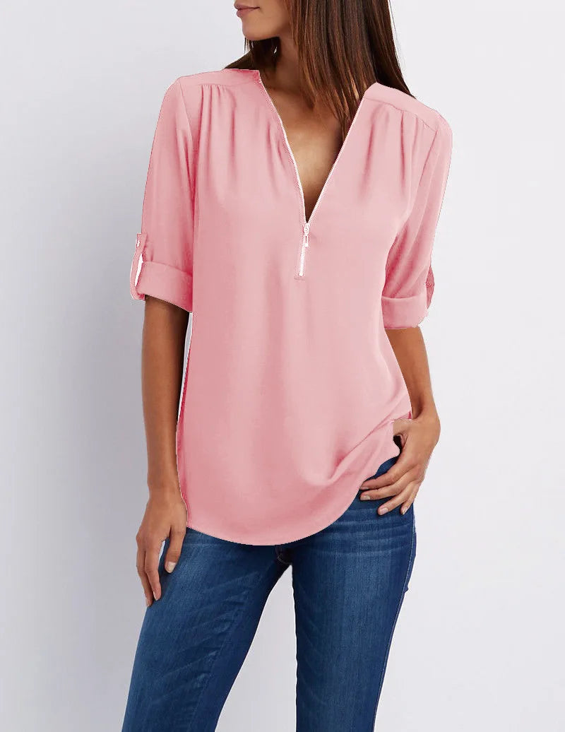 Blouse met rits | Evelien