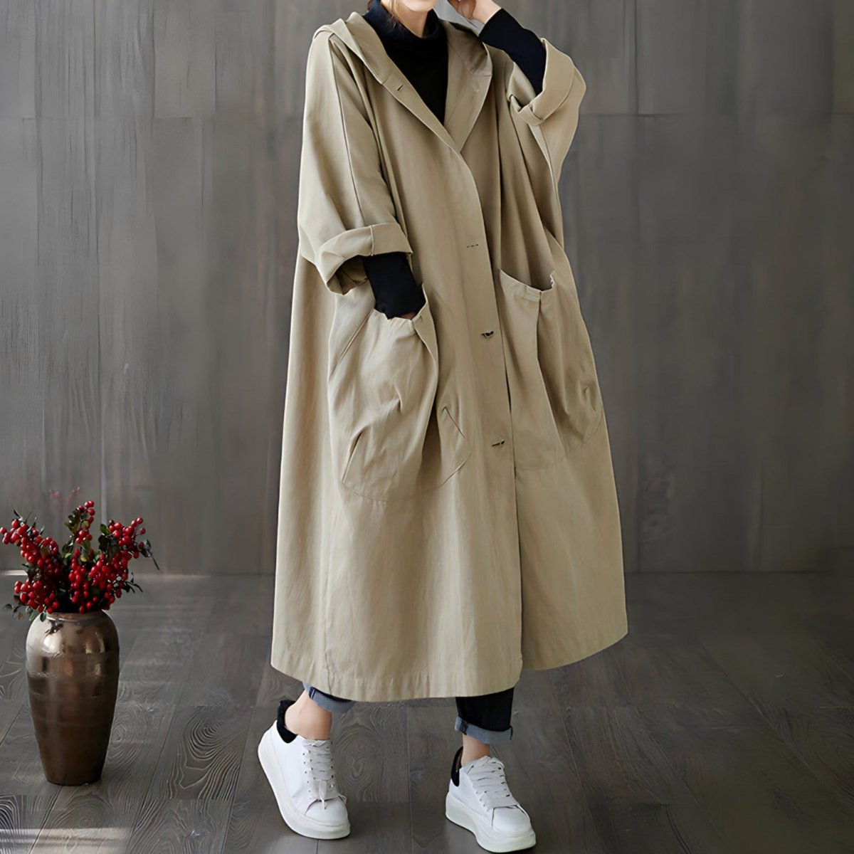 Comfortabele stijlvolle trenchcoat | Lila