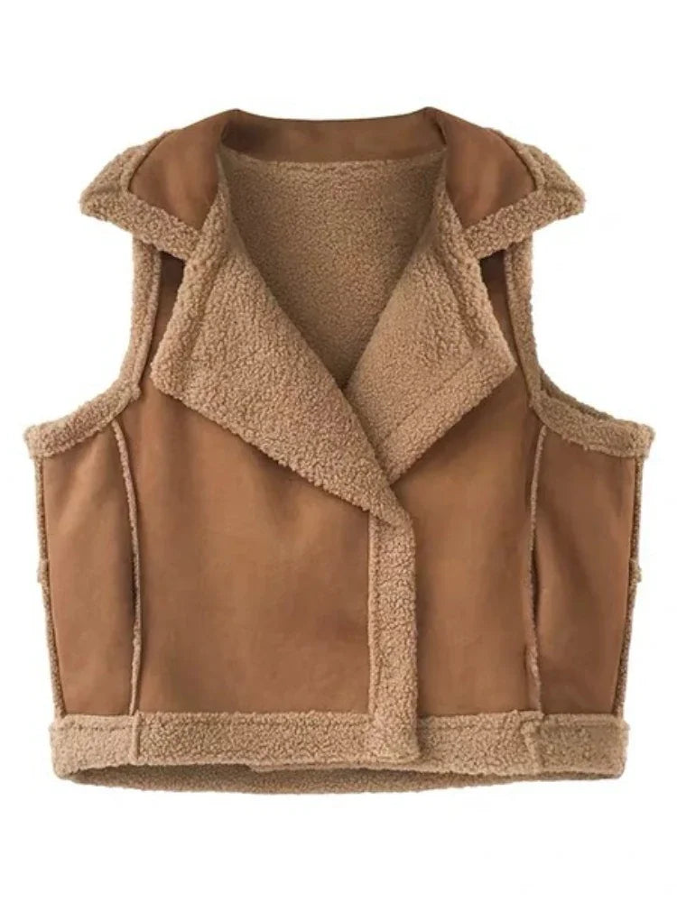 Vrouwen winter leren vest jas | Léa