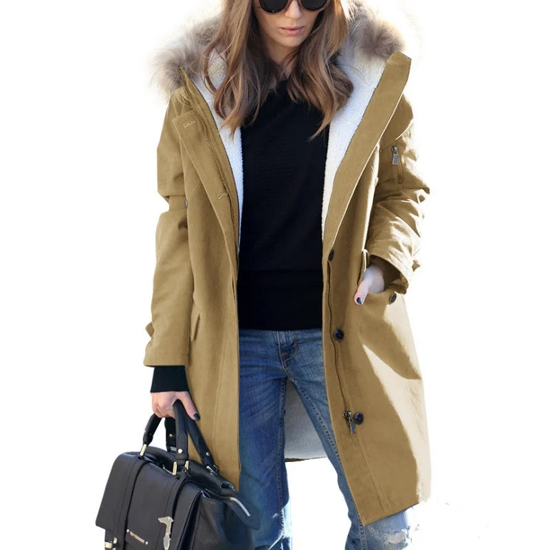 Elegante winter Trenchcoat met capuchon voor vrouwen | Natalia