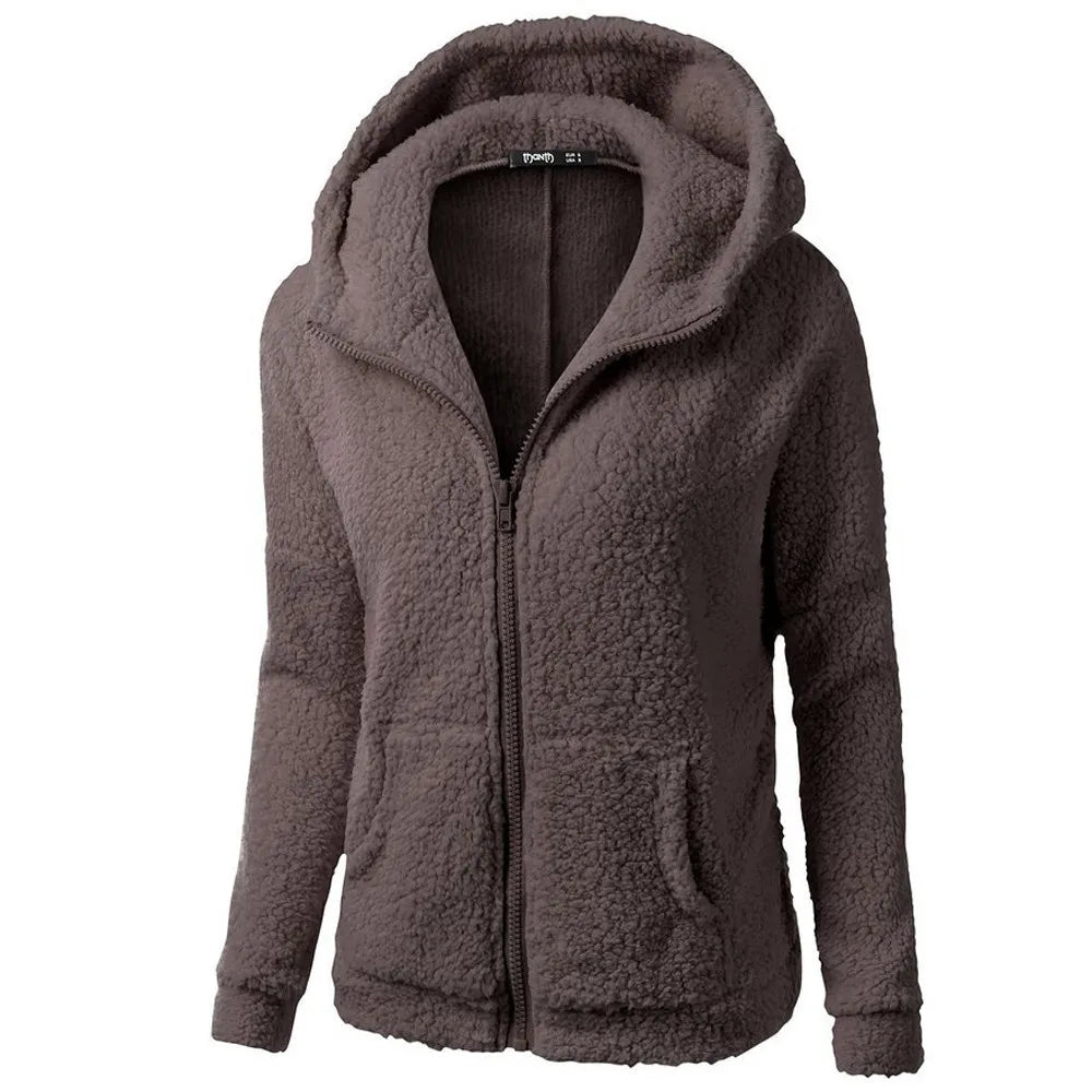 Winter fleece jas met capuchon | Jara