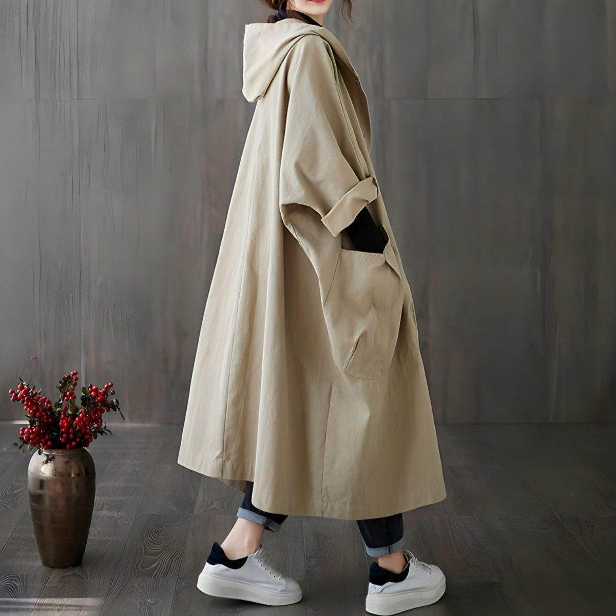 Comfortabele stijlvolle trenchcoat | Lila