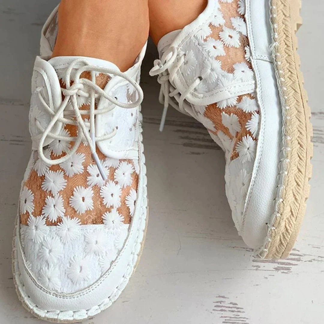 Bloemen Mesh Turnschuhe | Thalie