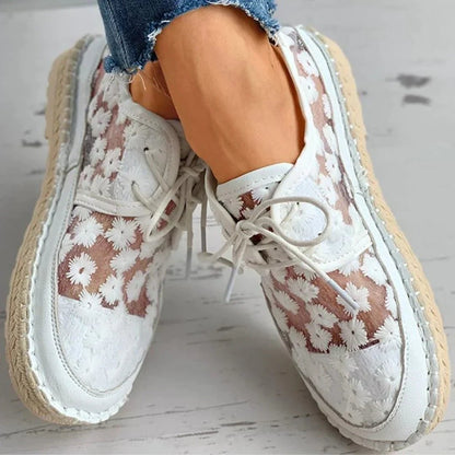 Bloemen Mesh Turnschuhe | Thalie