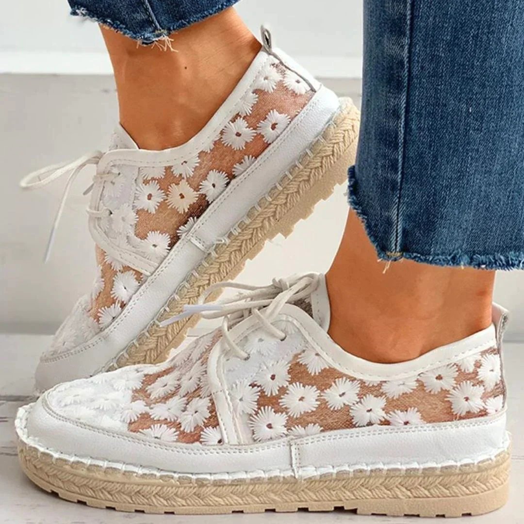 Bloemen Mesh Turnschuhe | Thalie