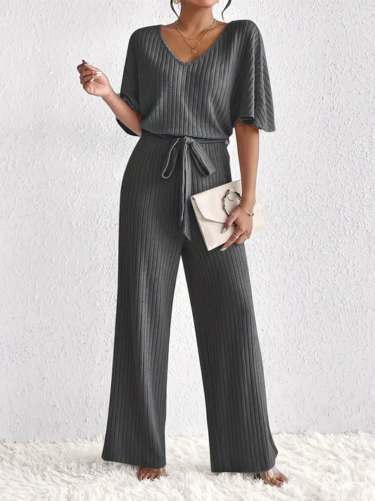 Comfortabele jumpsuit met V-hals | Fie