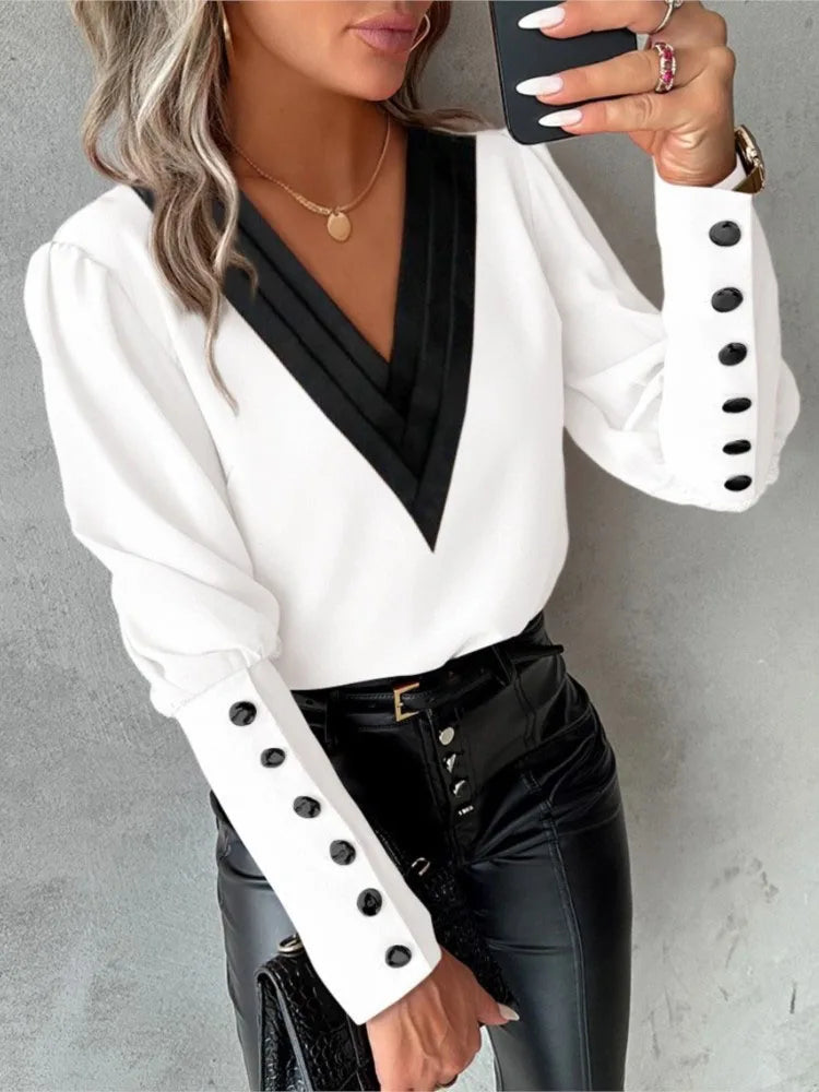 Blouse met V-hals | Bernadette