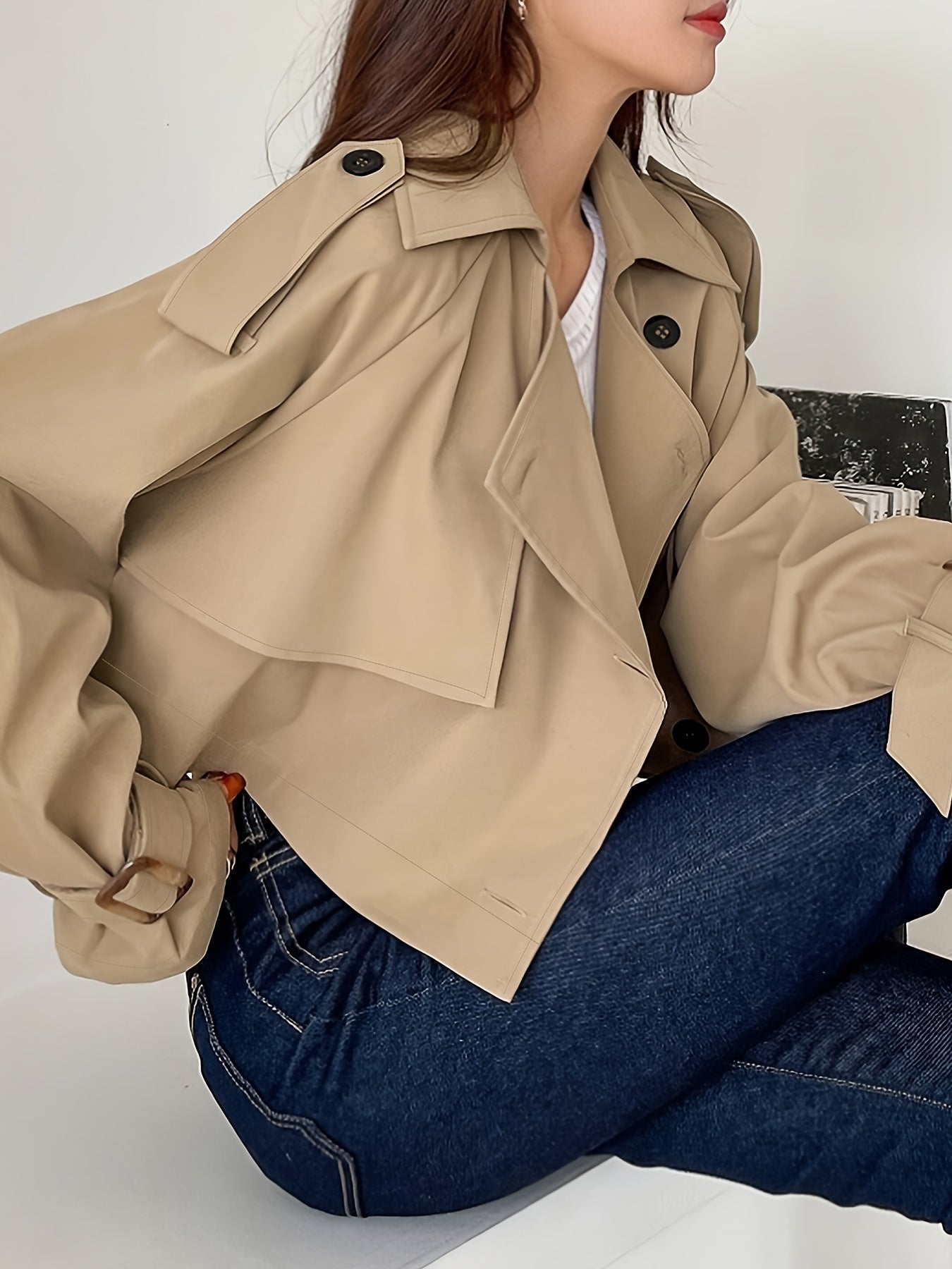 Stijlvolle korte trenchcoat voor dames | Sabine