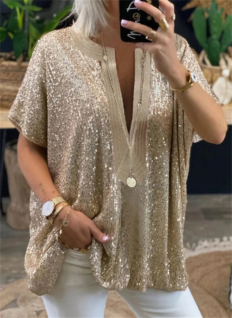 Blouse met glitters | Mathilde