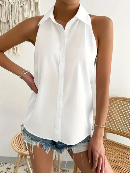 Casual blouse zonder mouwen | Pauline