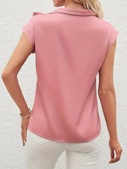 Blouse vlinderstrik en korte mouwen | Yara